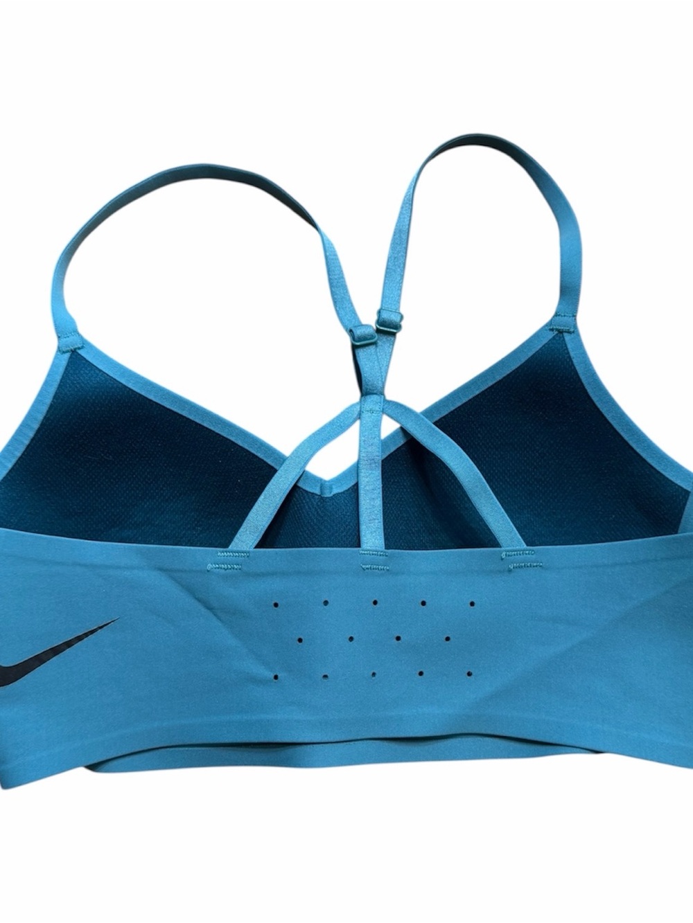 Nike Blue Sports Bra - Racerback, Perforated Back, Adjustable Straps - Picture 4 of 15